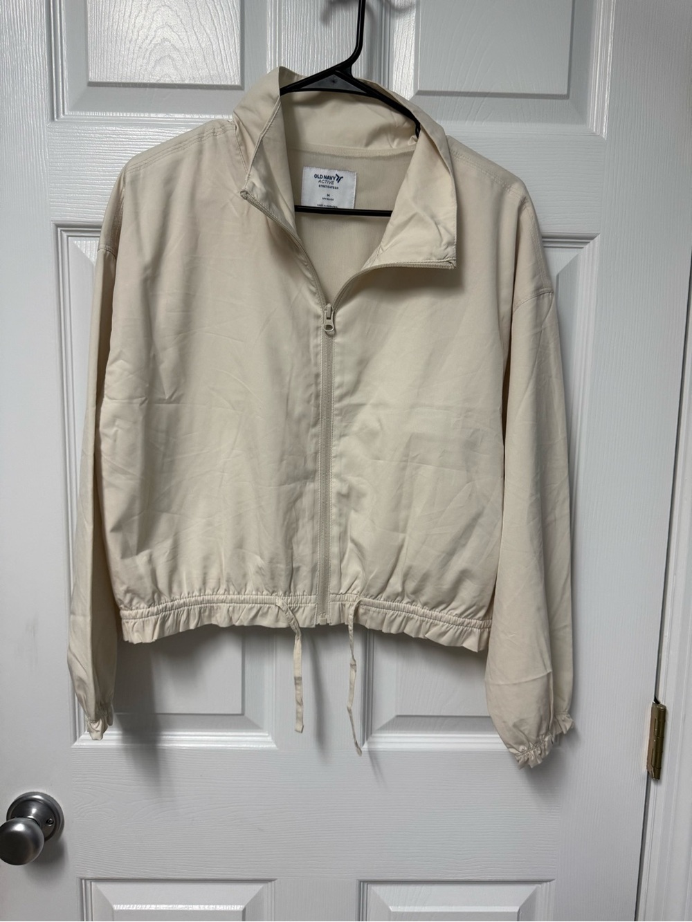 Old Navy Cream Zip-Front Bomber Jacket